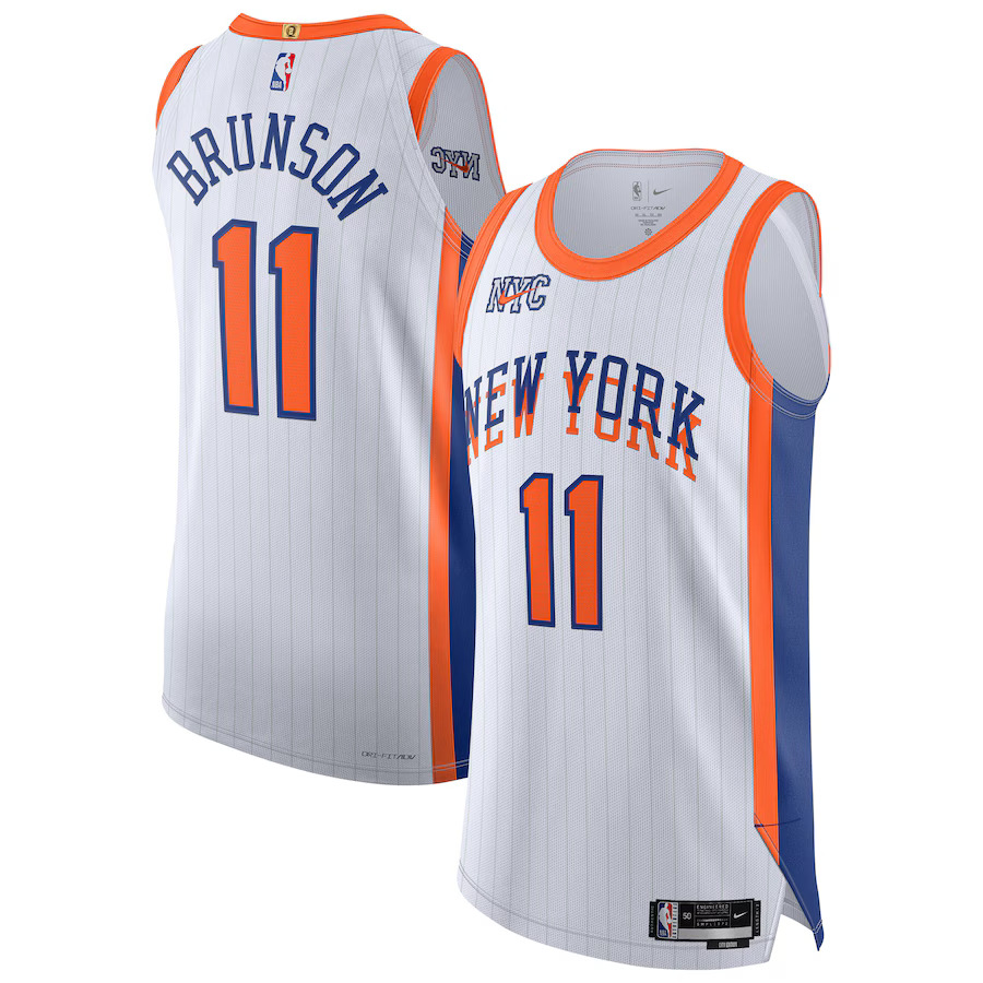 Men New York Knicks #11 Jalen Brunson Nike White City Edition 2024-25 Authentic Player NBA Jersey->los angeles clippers->NBA Jersey